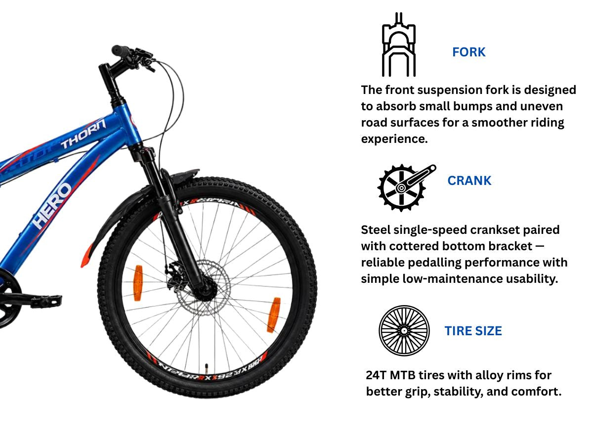 Hero 24 Thorn F Shox SS D/Disc Bicycle