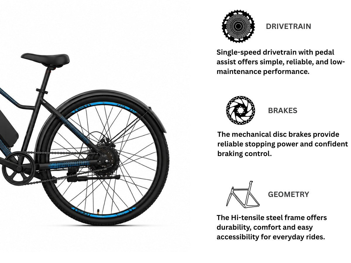EMotorad 27.5 X2 E-Bicycle With Front Light And Mudguard
