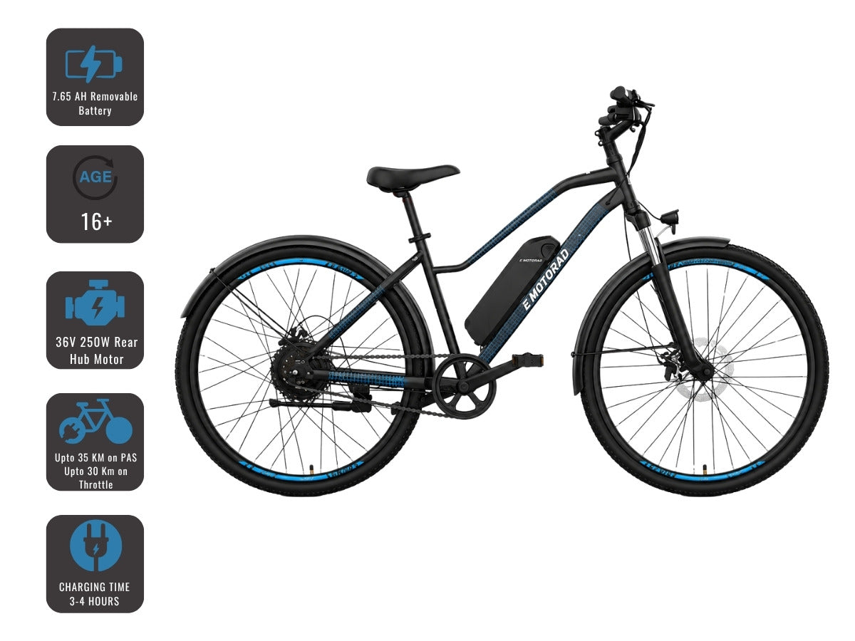 EMotorad 27.5 X2 E-Bicycle With Front Light And Mudguard