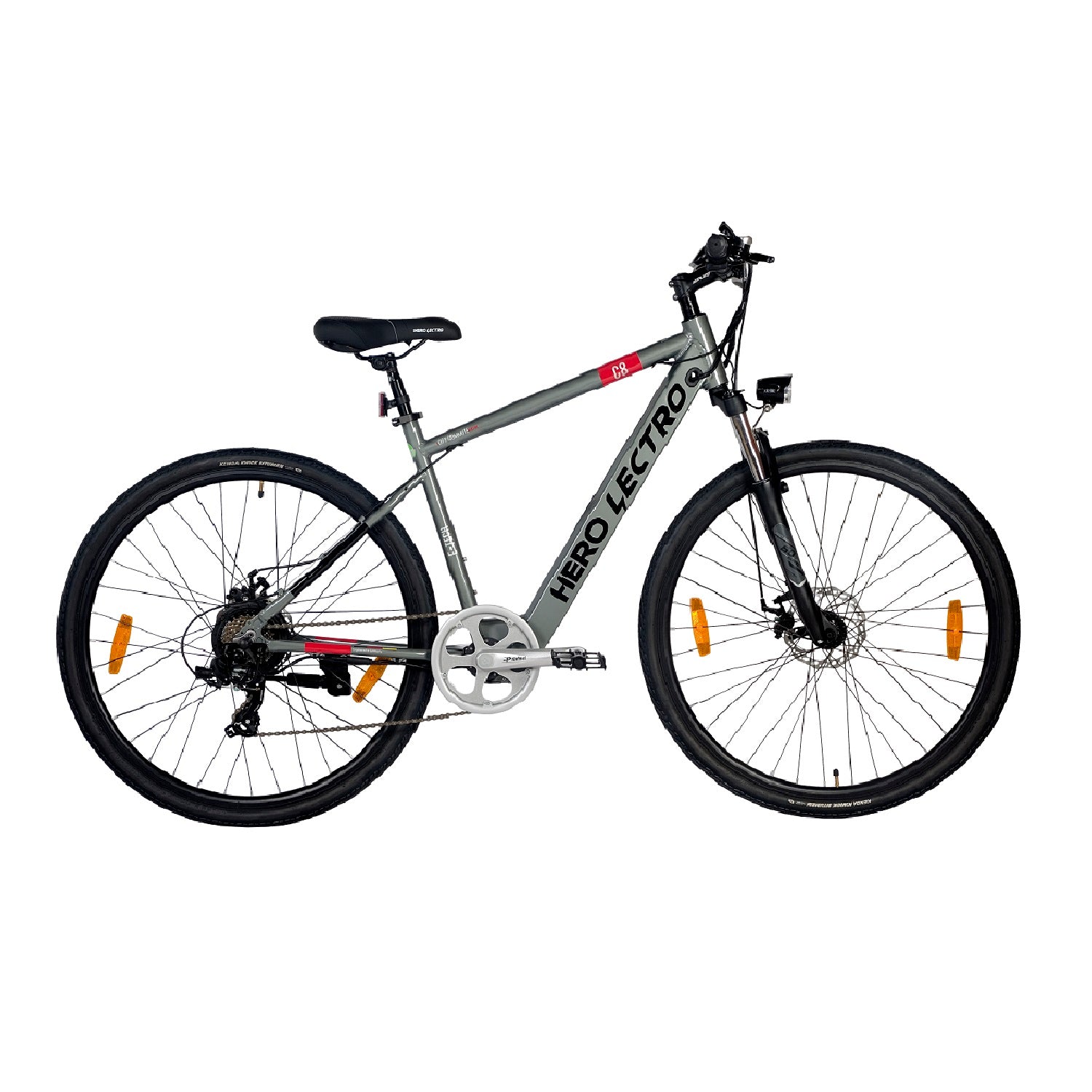 Hero Grey Lectro 700c Bicycle for 13 years with Mechanical Disc