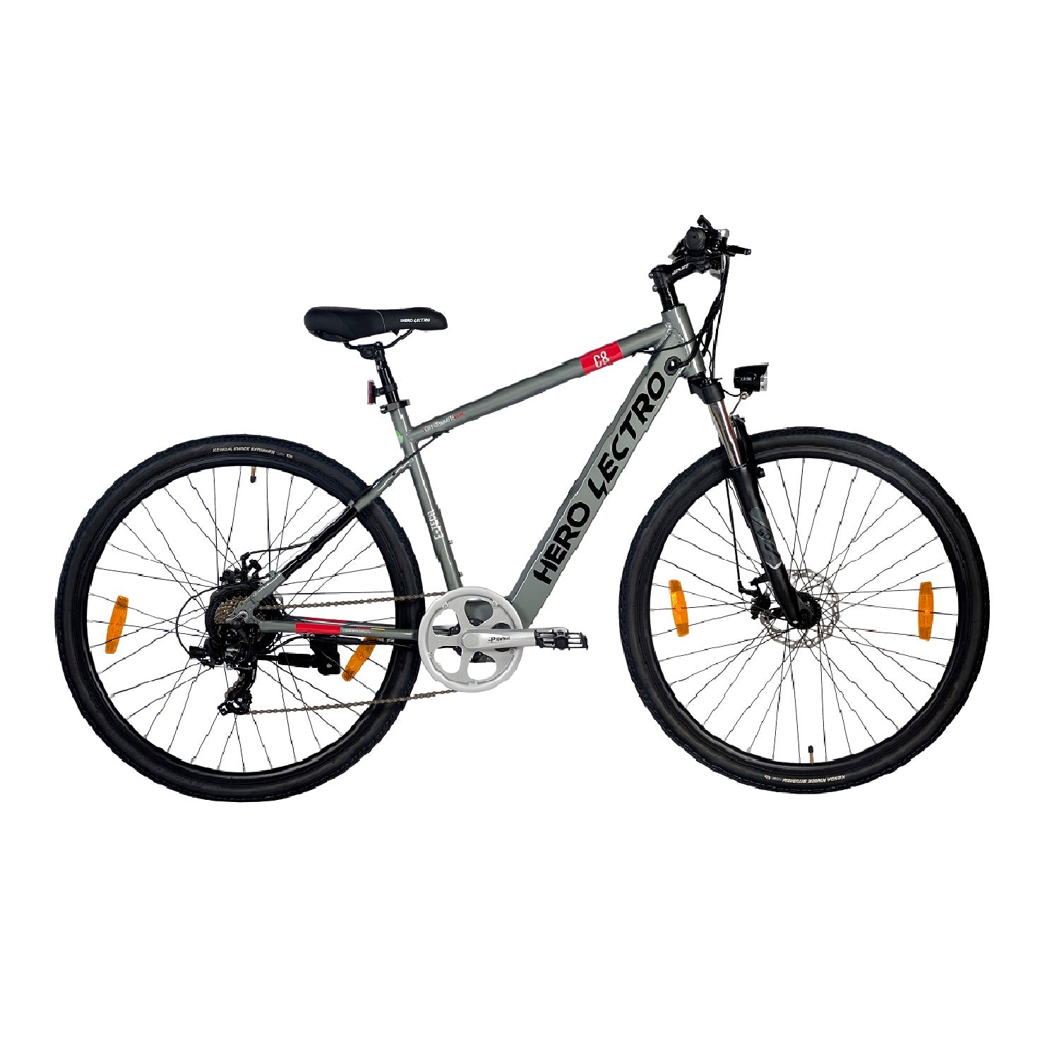 Hero Grey Lectro 700c Bicycle for 13+ years with Mechanical Disc