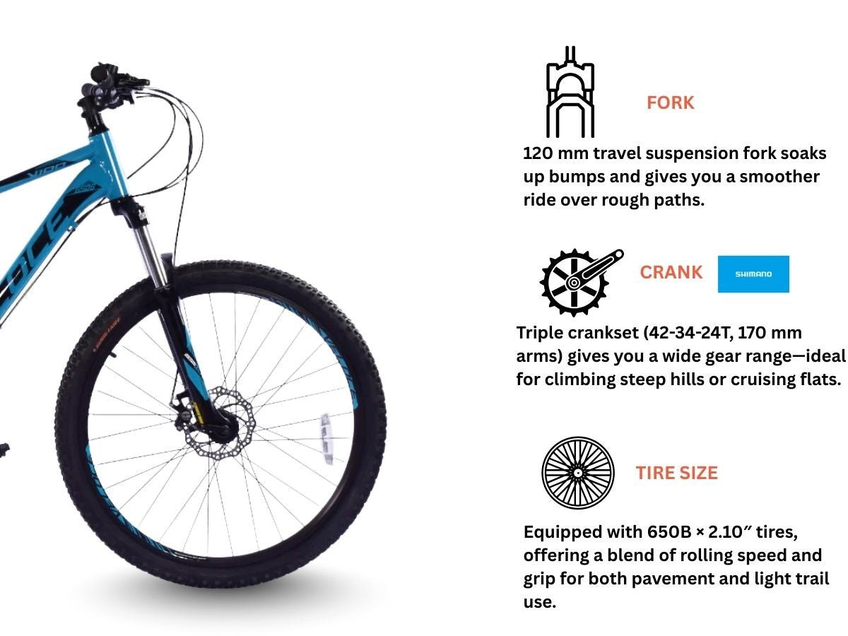 Veloce 27.5 V100 21 SPD FS D/Disc Bicycle
