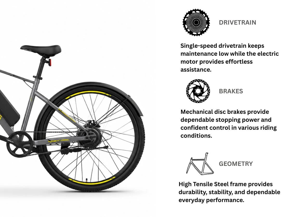 EMotorad 27.5 X1 E-Bicycle With Front Light And Mudguard