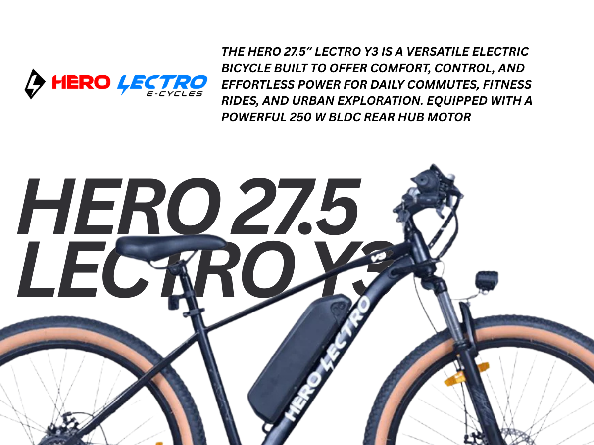 Hero Lectro 27.5 Y3+ 7-Speed D/Disc E-Bicycle
