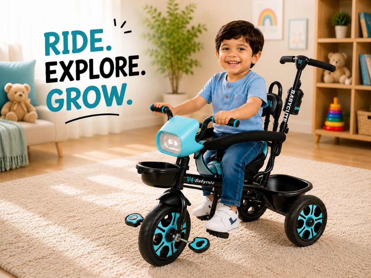 Baby Cute V4 DX With Head Light Navigator Tricycle