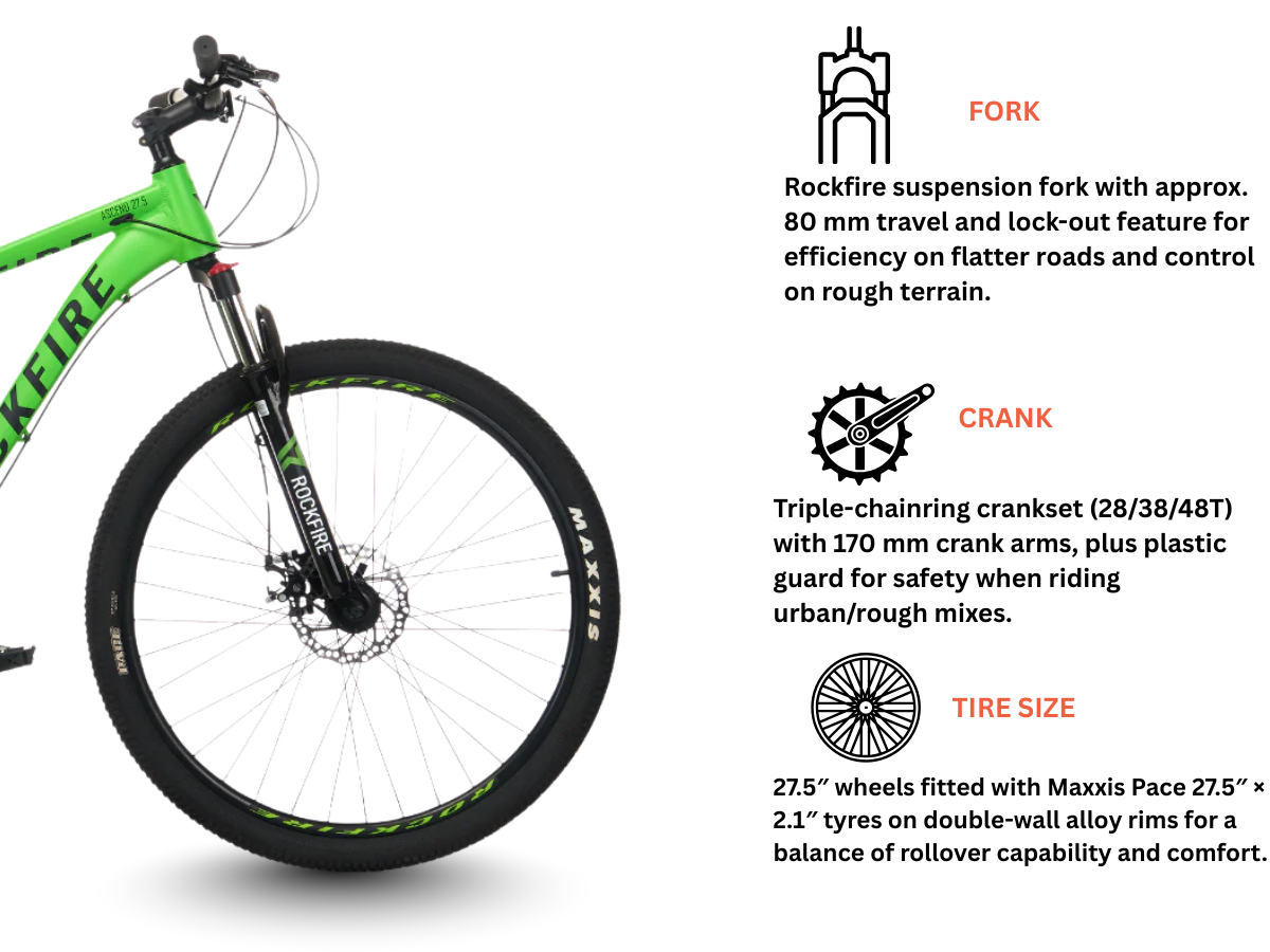 RockFire 27.5 Ascend 21-Speed FS Bicycle