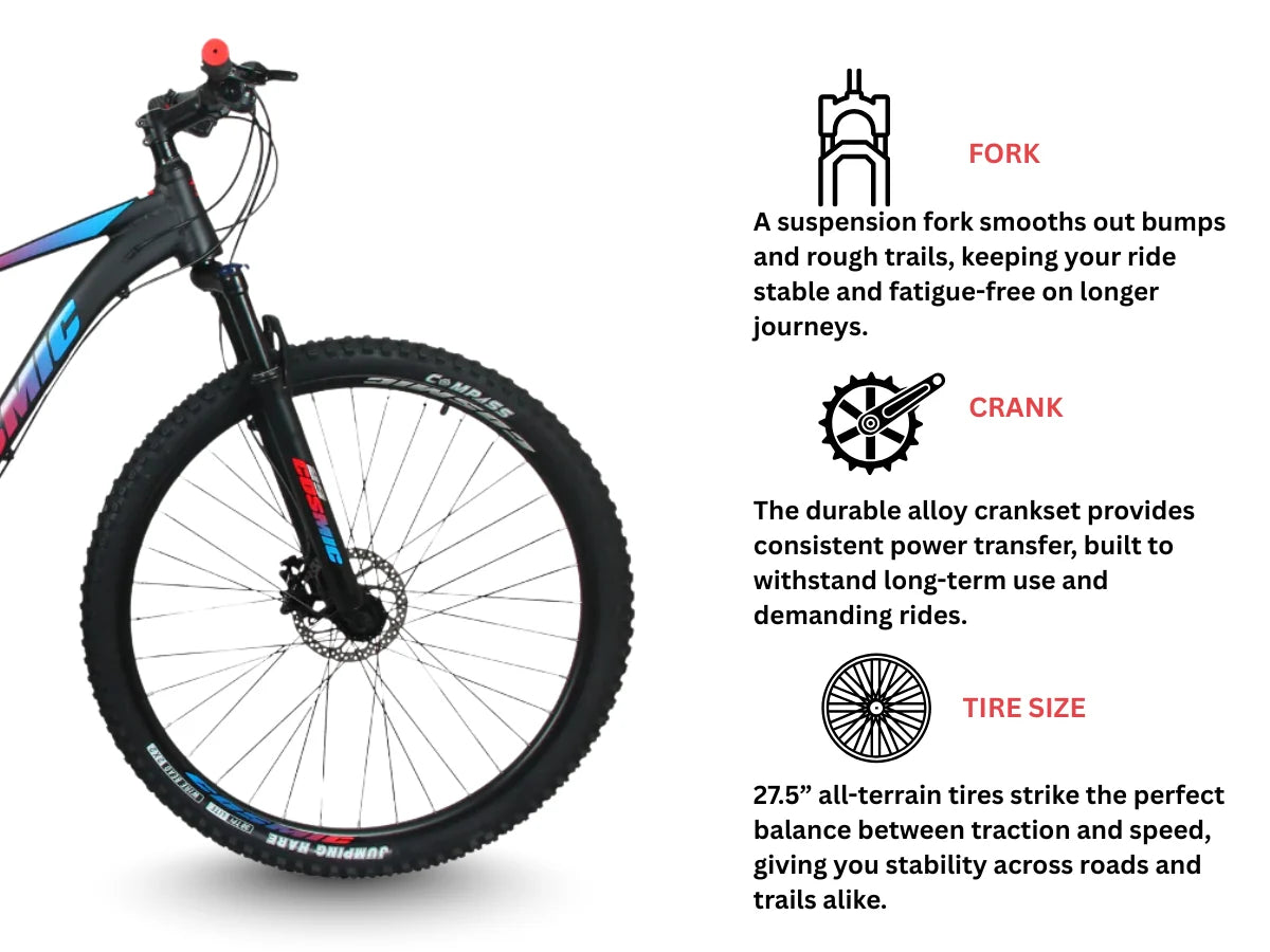 Cosmic 27.5 2800 Alloy 16-Speed D/Disc Bicycle