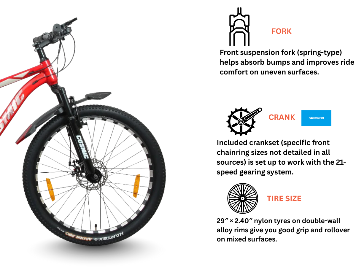 Cosmic 29 Troy 21-Speed FS D/Disc Bicycle