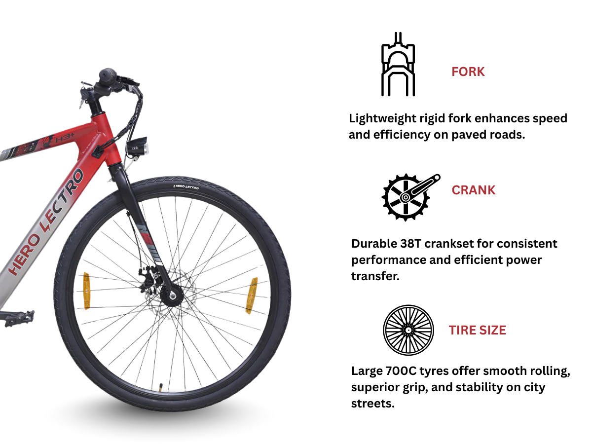 Hero 700C Lectro H3 PLUS SS E Bicycle