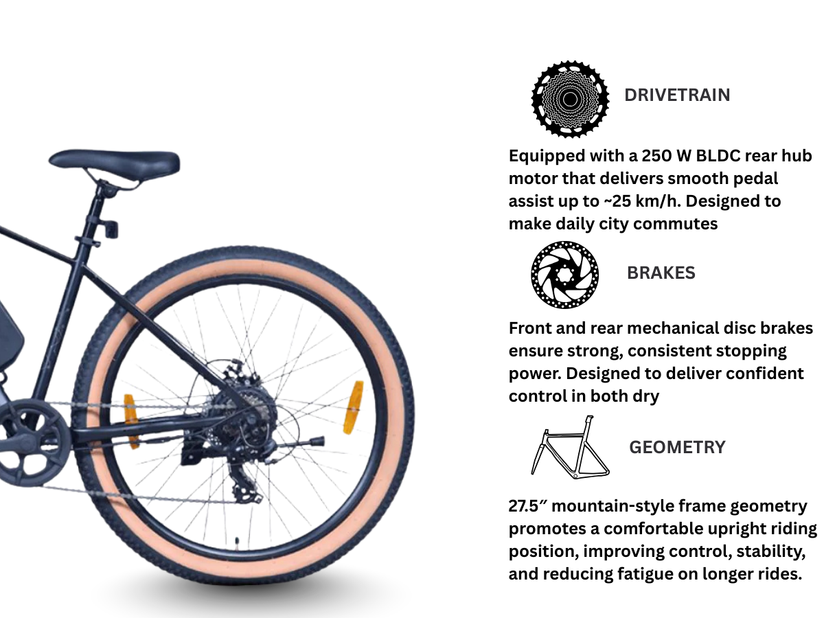 Hero Lectro 27.5 Y5+ FS D/Disc 7-Speed E-Bicycle