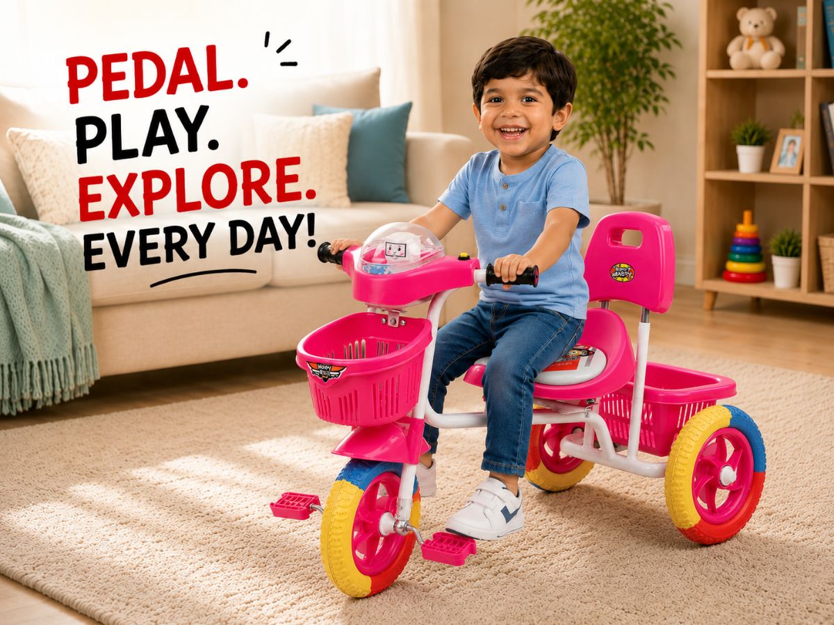 Four Diamonds Little Dolly With Horn Tricycle