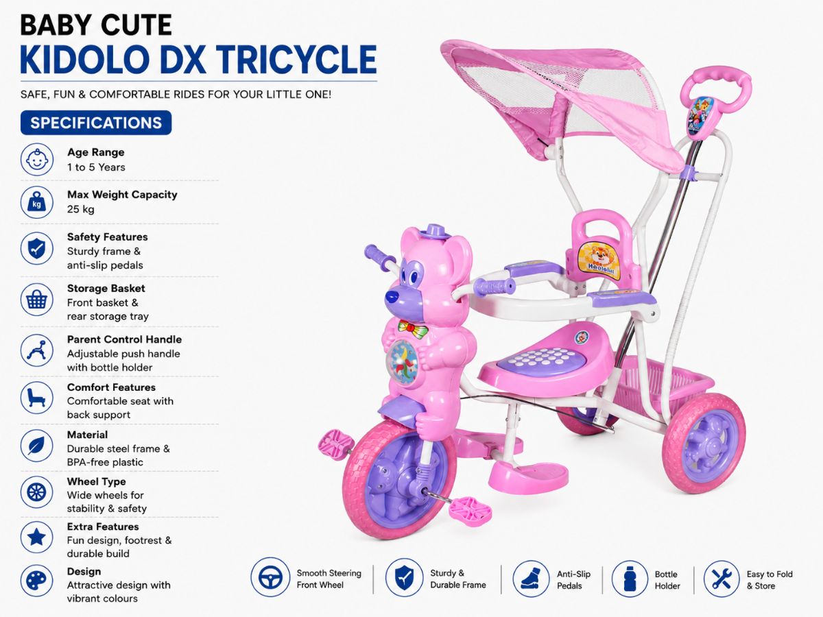 HLX NMC Baby Tricycle 8024 Rocking