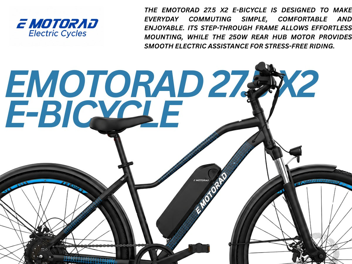 EMotorad 27.5 X2 E-Bicycle With Front Light And Mudguard