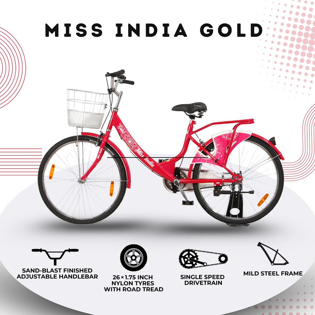 Hero 26 Miss India Gold Ladies Bicycle