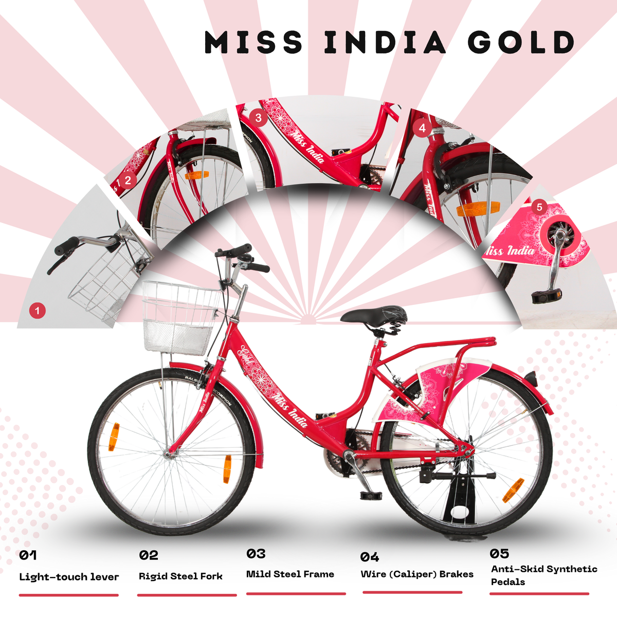Hero 26 Miss India Gold Ladies Bicycle