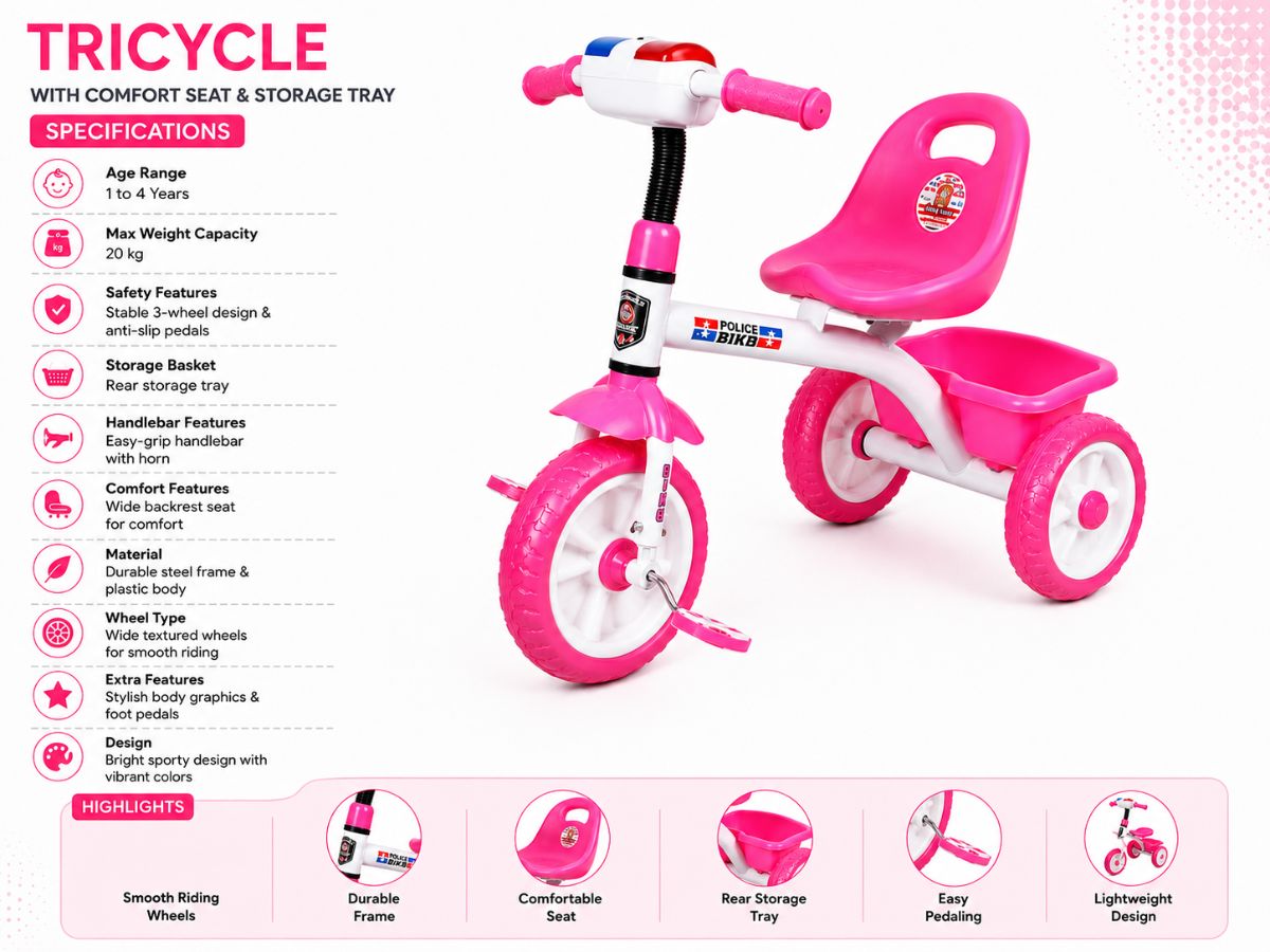 Baby Cute Police Dx Tricycle