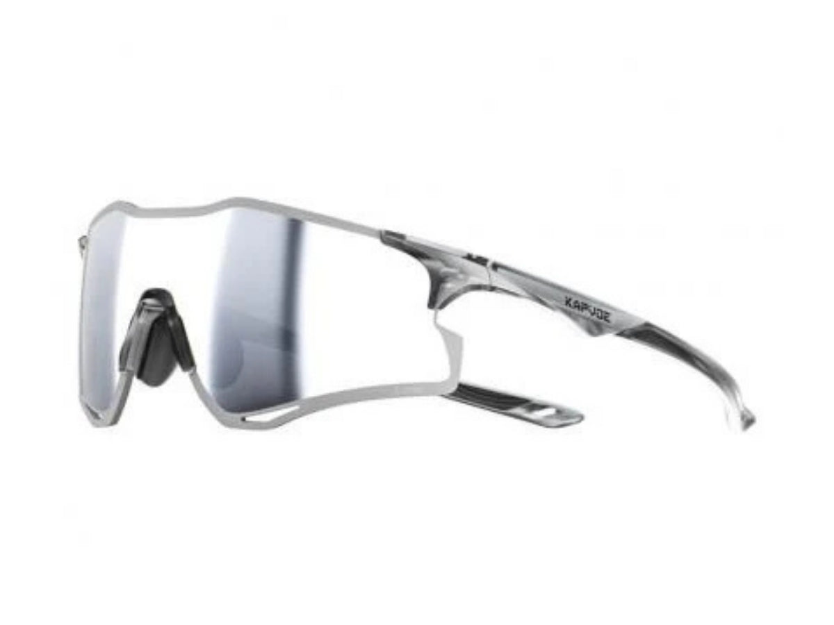 Kapvoe Cheetah Sports Sunglasses-Black/Silver