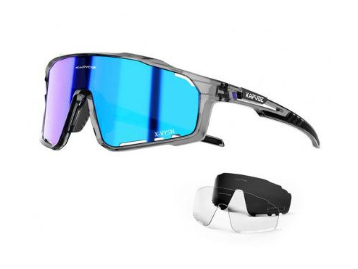 Kapvoe X76 Sports Sunglasses-Black/Blue