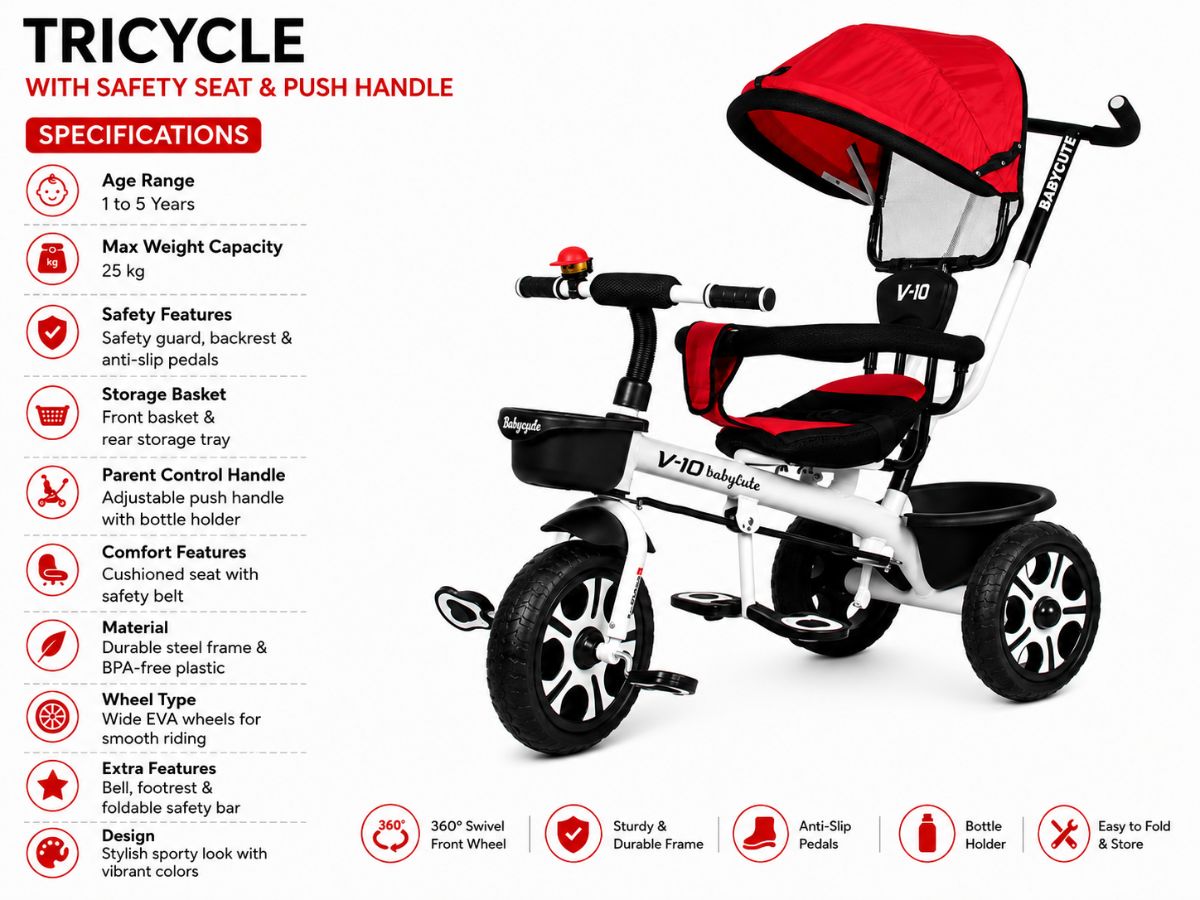 Baby Cute V10 DX Navigator Tricycle
