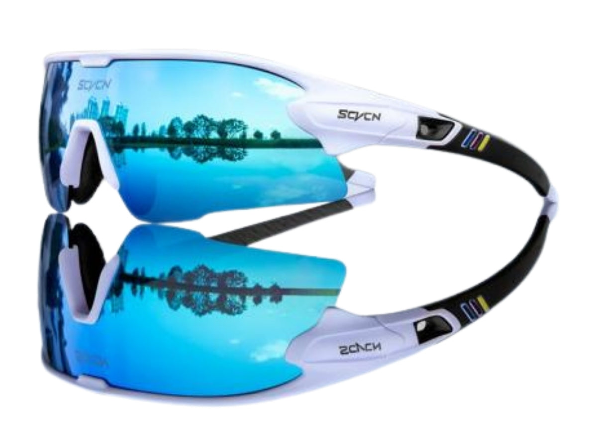 Scvcn S2 Sports Sunglasses-Blue/White