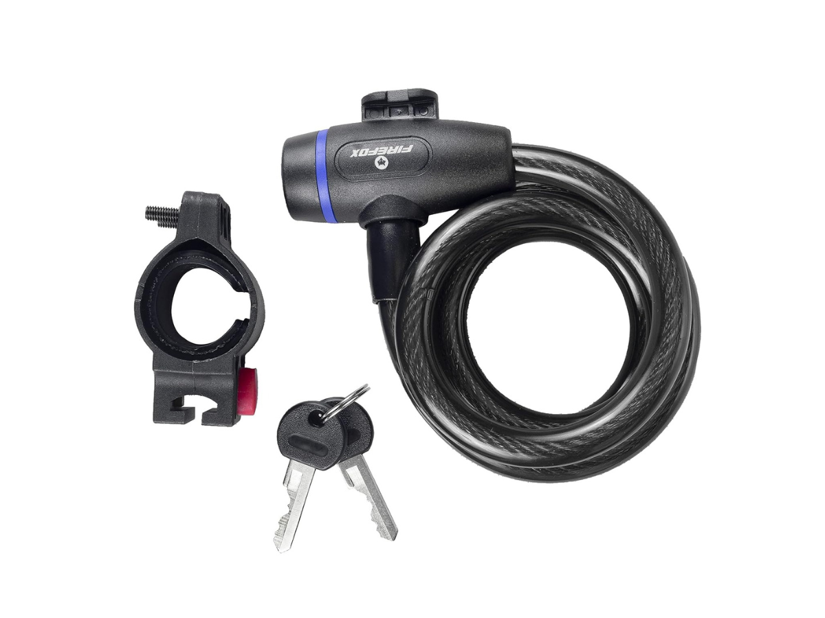 FIREFOX BICYCLE LOCK-SPIRAL KEY WITH BRACKET (18)-20270