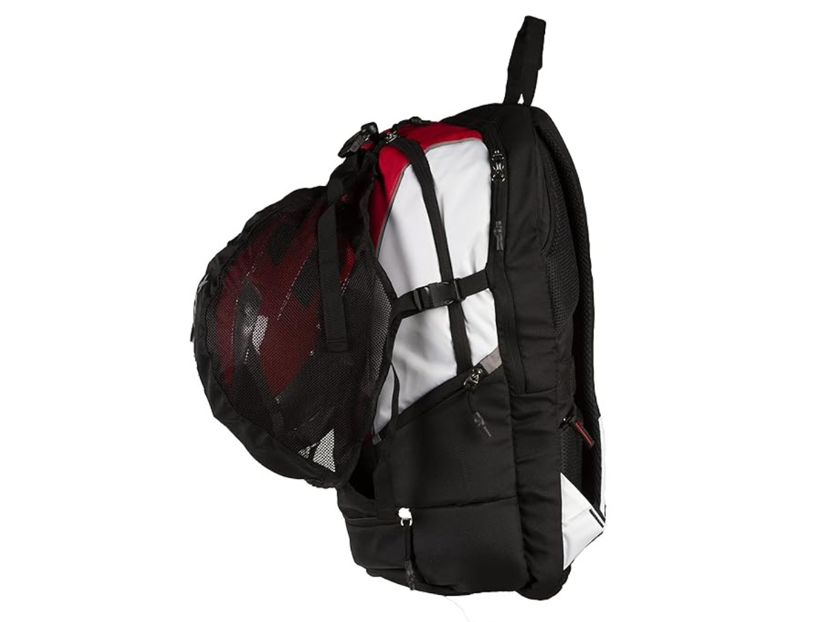 Backpack with Helmet Cover -Red/White