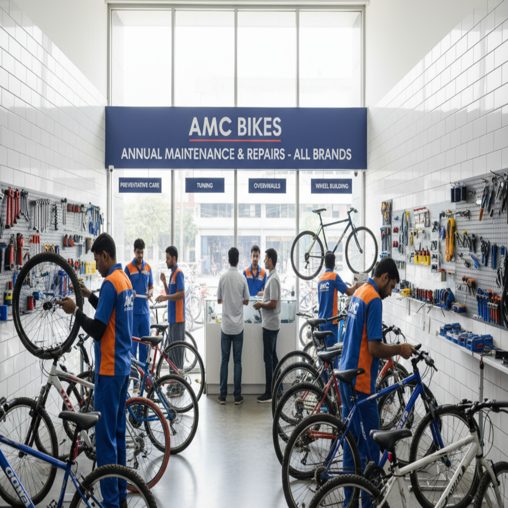 Anuual Maintainance Center is AMC , so create soemthing relavant with indian human and cycles