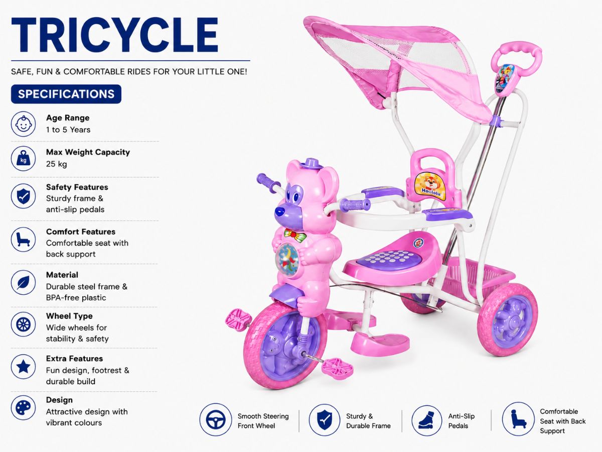 HLX NMC Baby Tricycle 8024 Rocking