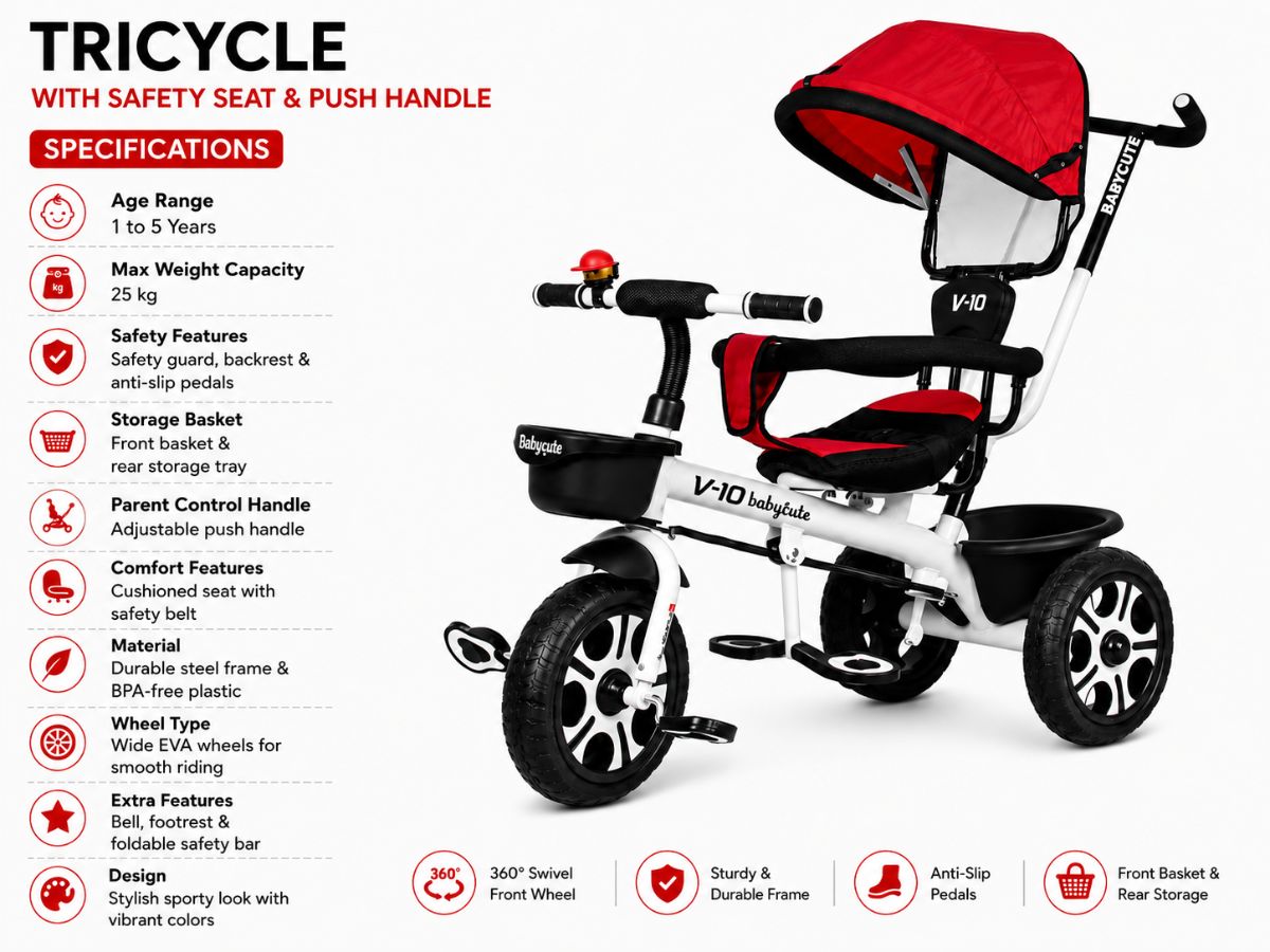 Baby Cute V10 DX Navigator Tricycle