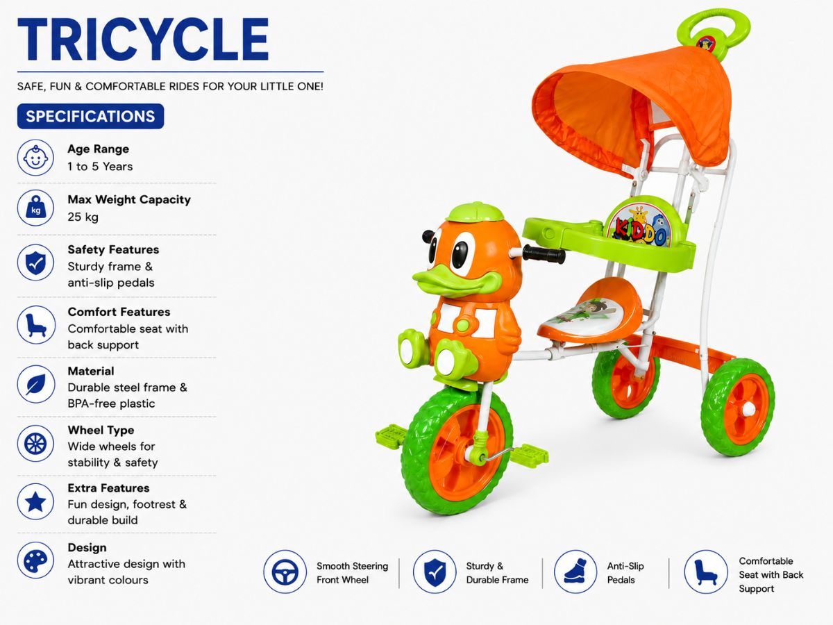 Four Diamonds Duck 3 in 1 Tricycle