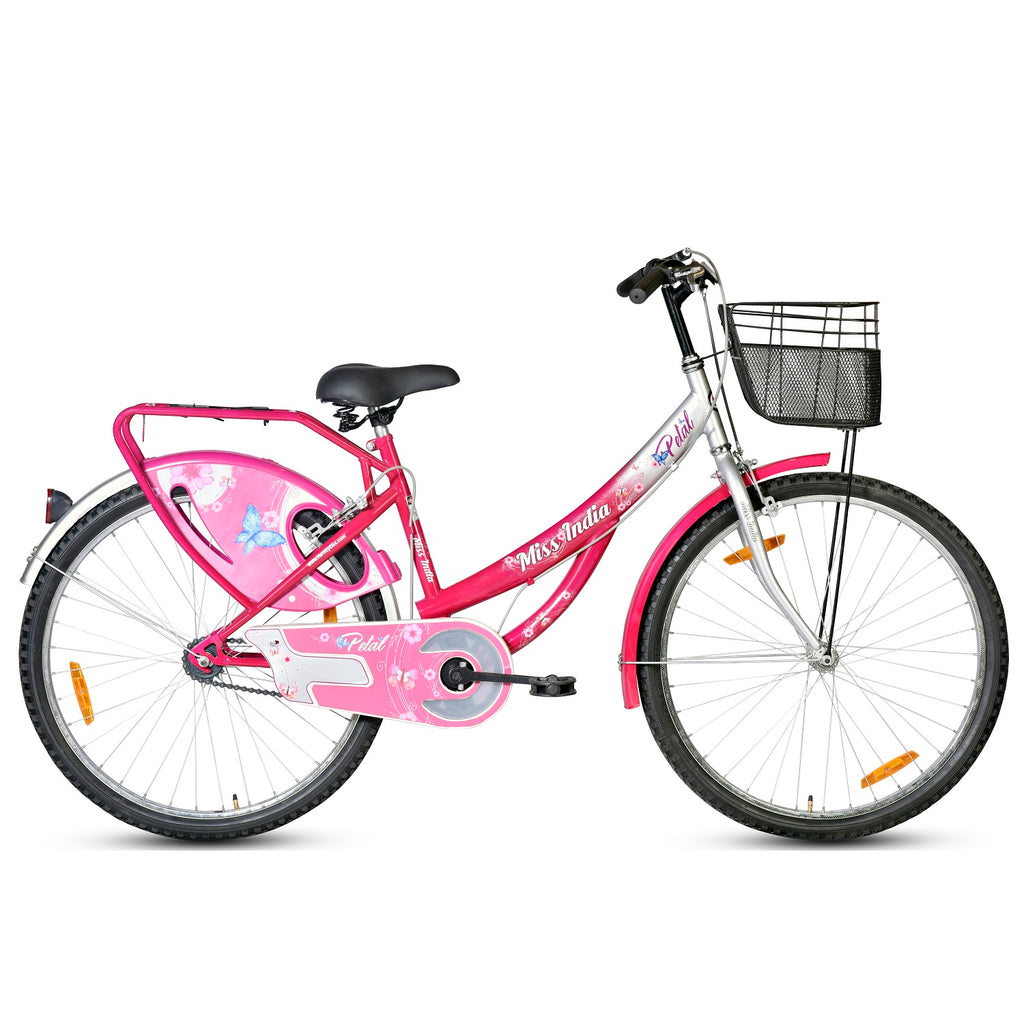 Hero Pink Petal 26T Bicycle for ladies with carrier and storage basket